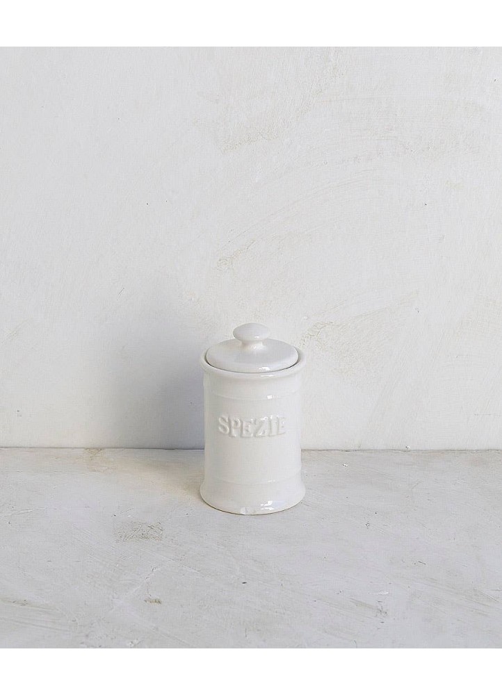 Pot à épices en céramique blanche avec couvercle hermétique