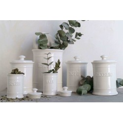 Pot à épices en céramique blanche avec couvercle hermétique