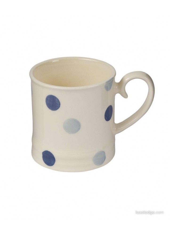 Tasse peinte à la main à pois bleus