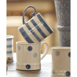 Tasse peinte à la main à pois bleus