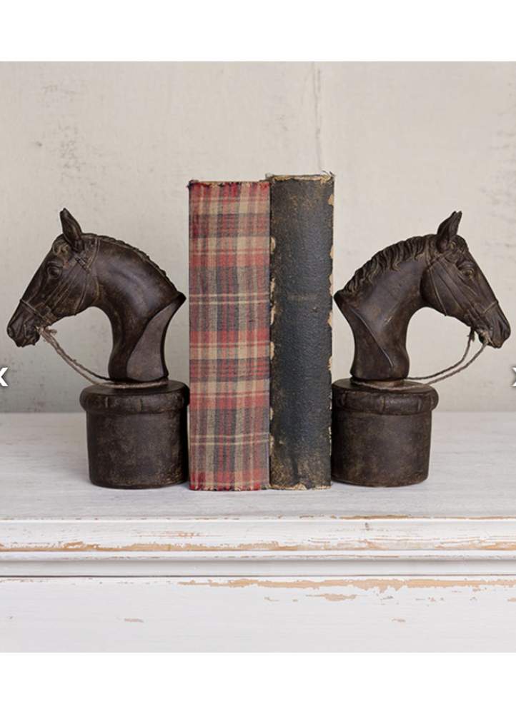Serre-livres buste de chevaux