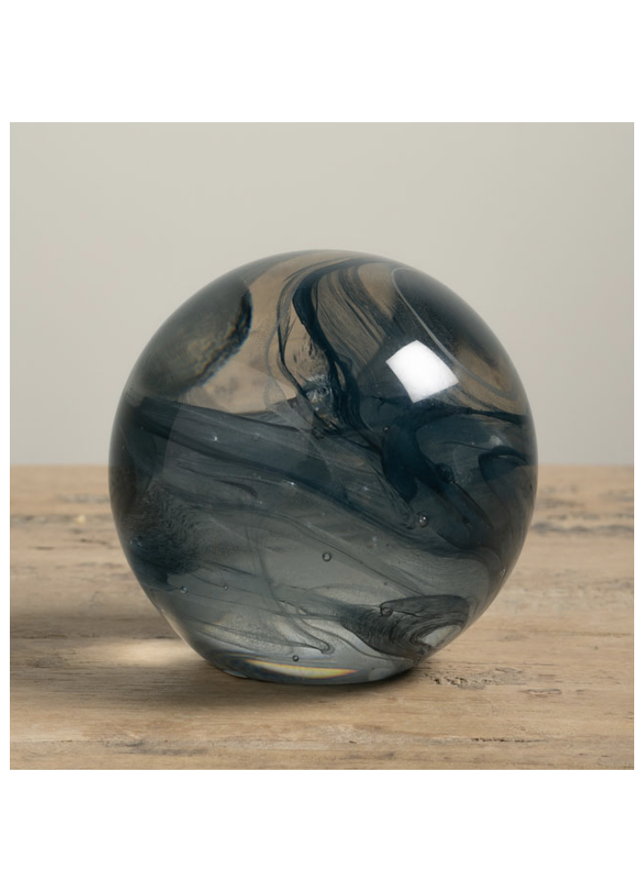 Presse-papier Boule Torrent en verre soufflé – Vue de face