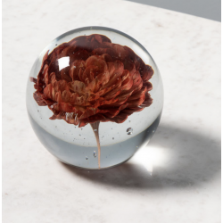 Sulfure fleur rouge en verre