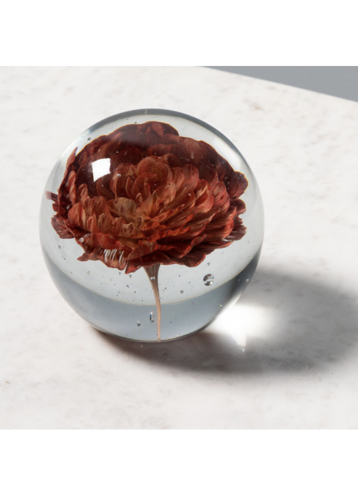 Sulfure fleur rouge en verre