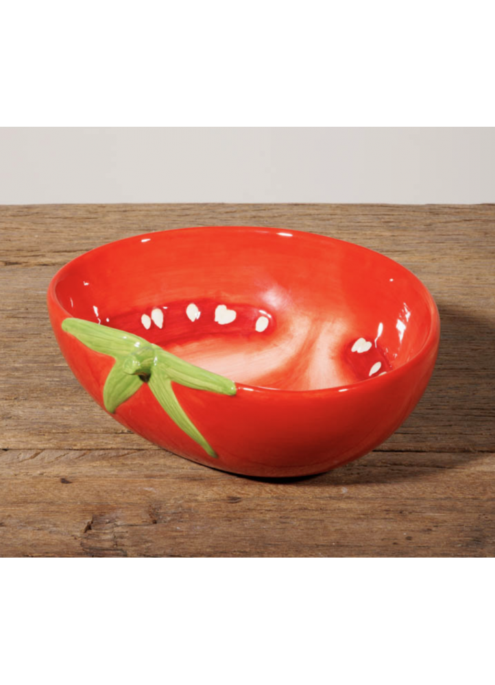 Petit saladier en forme de tomate – Céramique rouge éclatante